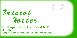 kristof hotter business card